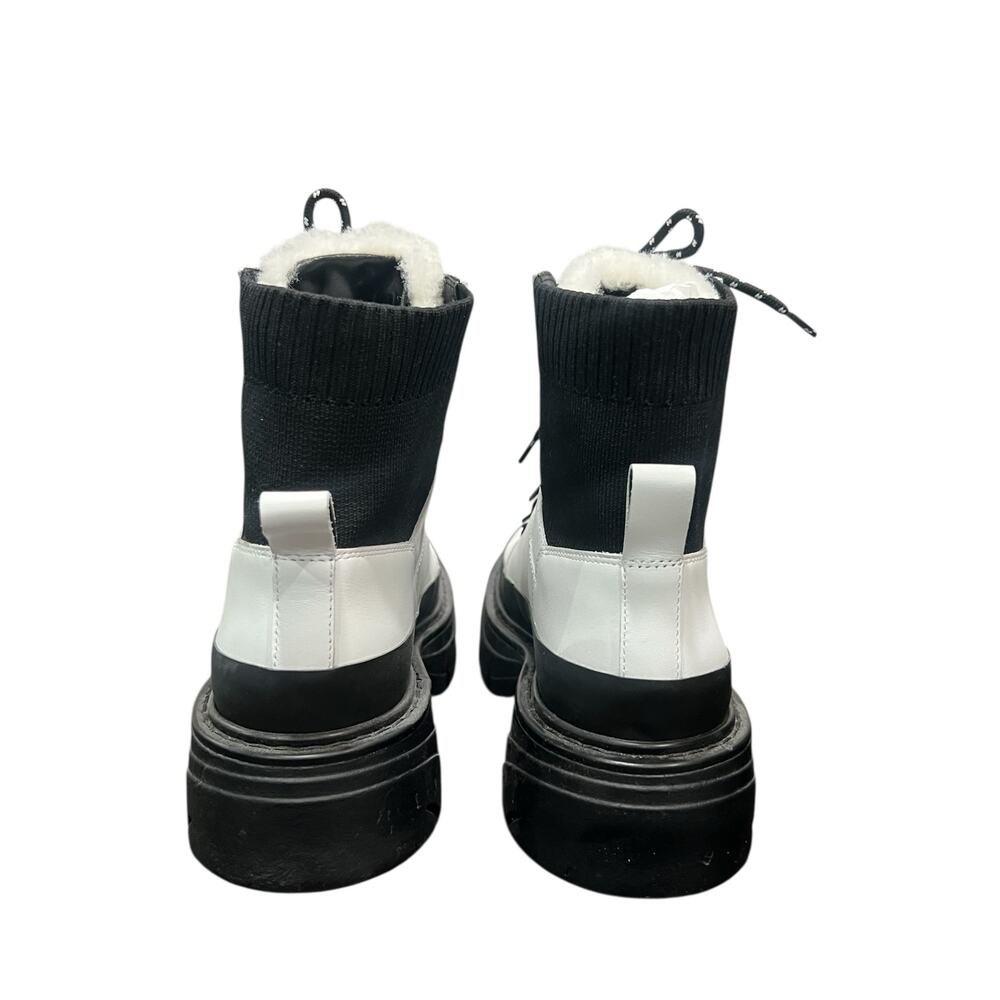 New! Marc Fisher Izuma Lugsole Boots in White/Black - Size 7.5 (MSRP $259) - Picture 7 of 11